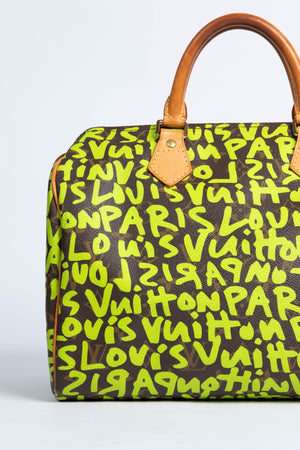 SUPER RARE Louis Vuitton x Stephen Sprouse Neon Green Graffiti Speedy 30cm