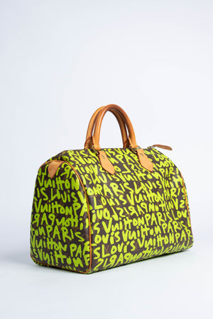 SUPER RARE Louis Vuitton x Stephen Sprouse Neon Green Graffiti Speedy 30cm