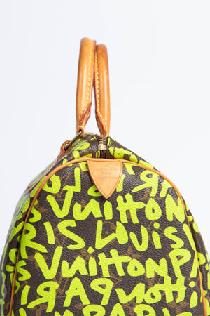 SUPER RARE Louis Vuitton x Stephen Sprouse Neon Green Graffiti Speedy 30cm