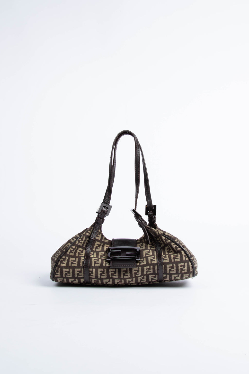 Vintage Fendi Brown Zucchino Shoulder Bag