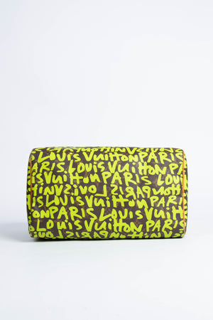 SUPER RARE Louis Vuitton x Stephen Sprouse Neon Green Graffiti Speedy 30cm