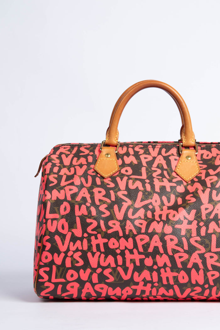 SUPER RARE Louis Vuitton x Stephen Sprouse Pink Graffiti Speedy 30cm