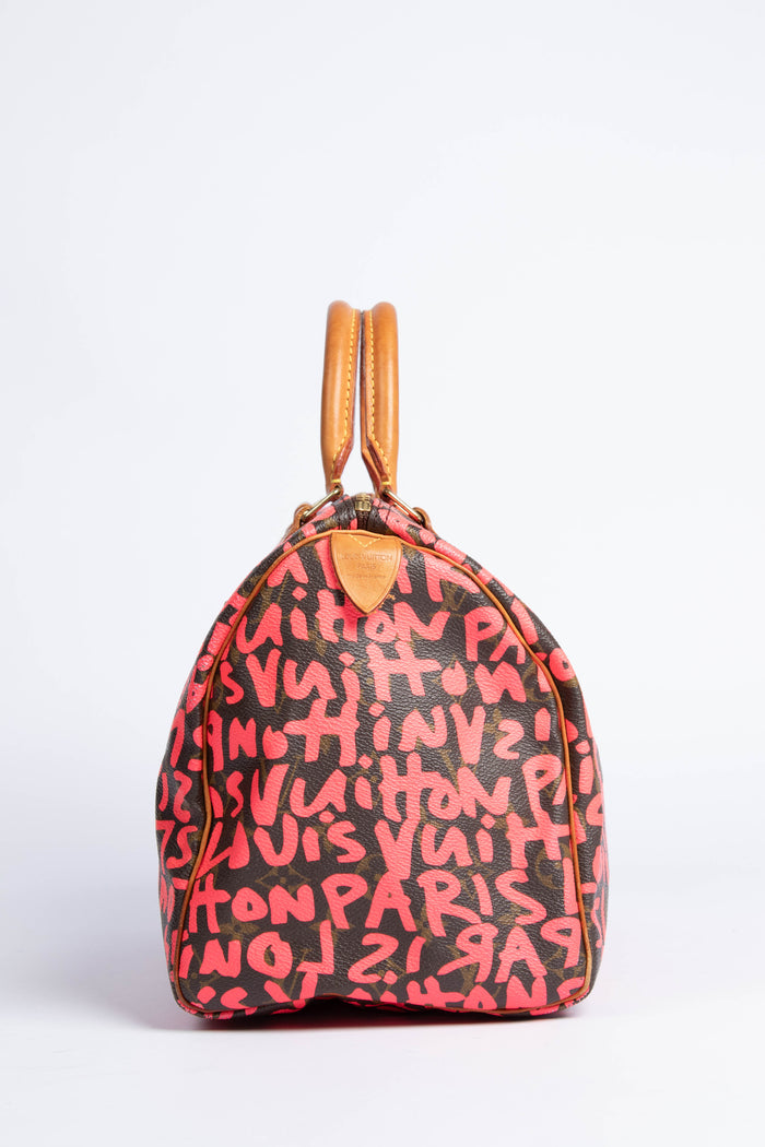 SUPER RARE Louis Vuitton x Stephen Sprouse Pink Graffiti Speedy 30cm