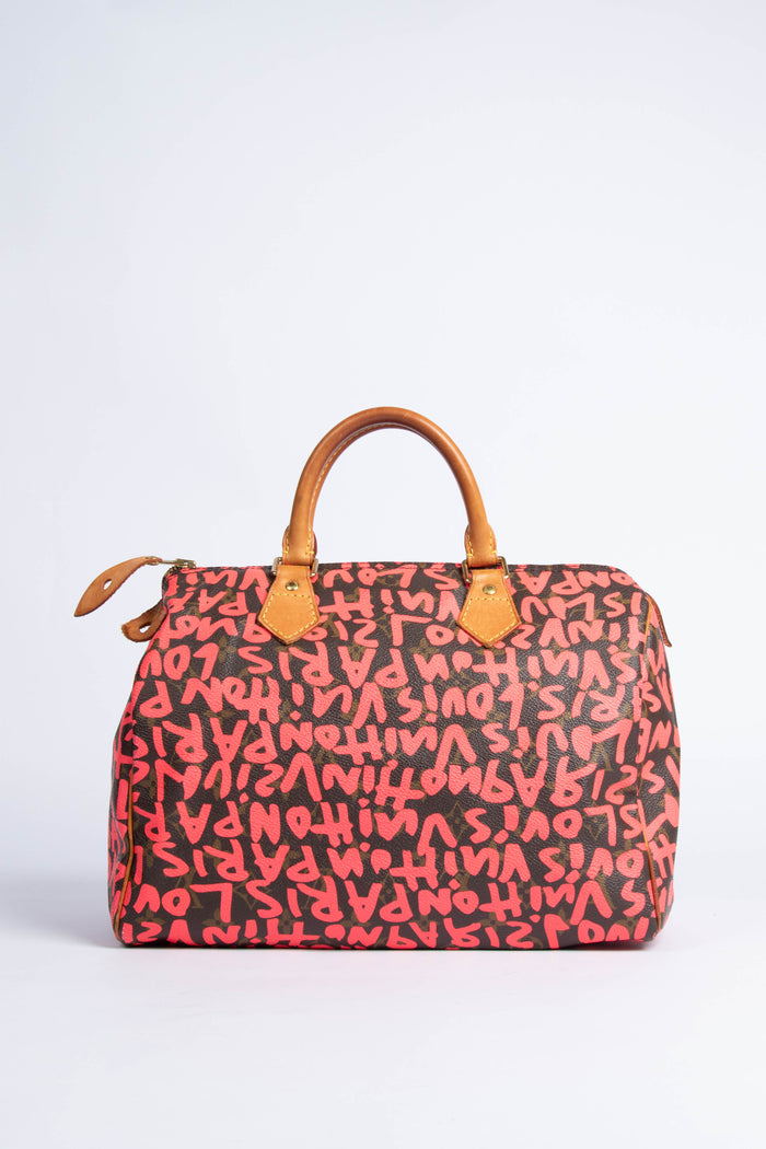 SUPER RARE Louis Vuitton x Stephen Sprouse Pink Graffiti Speedy 30cm