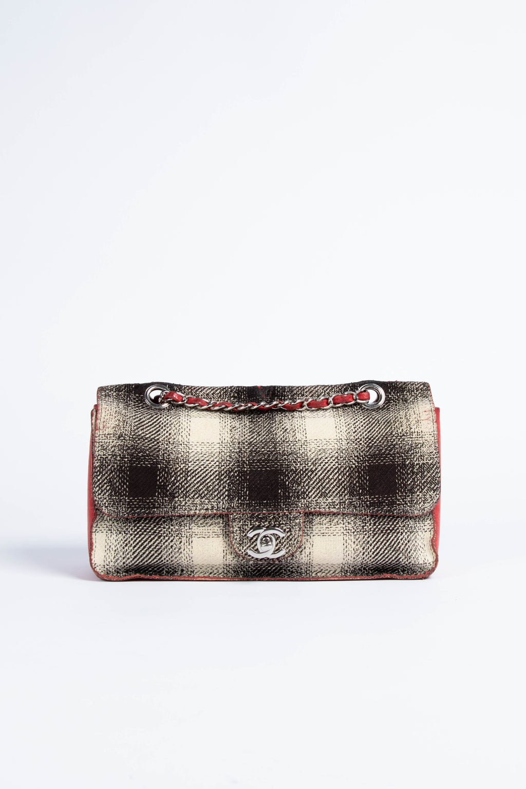 2000s Chanel Tweed Print Single Flap