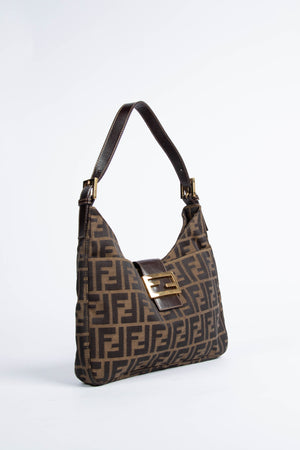 90s Fendi Zucca Shoulder Bag GHW