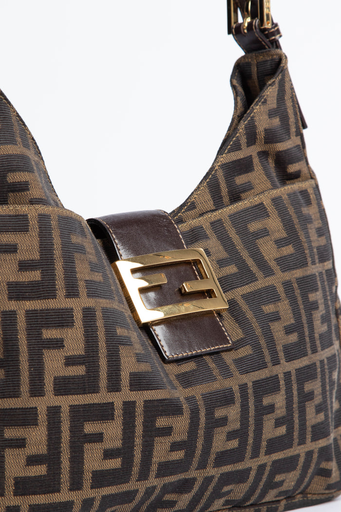 90s Fendi Zucca Shoulder Bag GHW