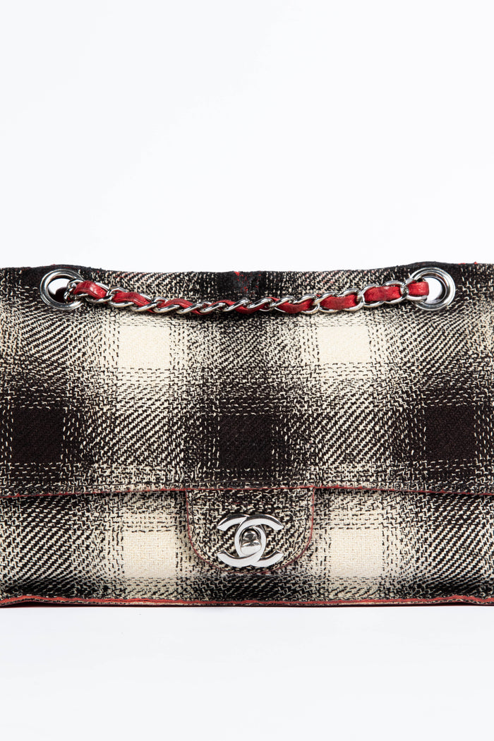 2000s Chanel Tweed Print Single Flap