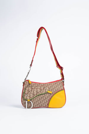 2000s Christian Dior Rasta Saddle Crossbody Bag