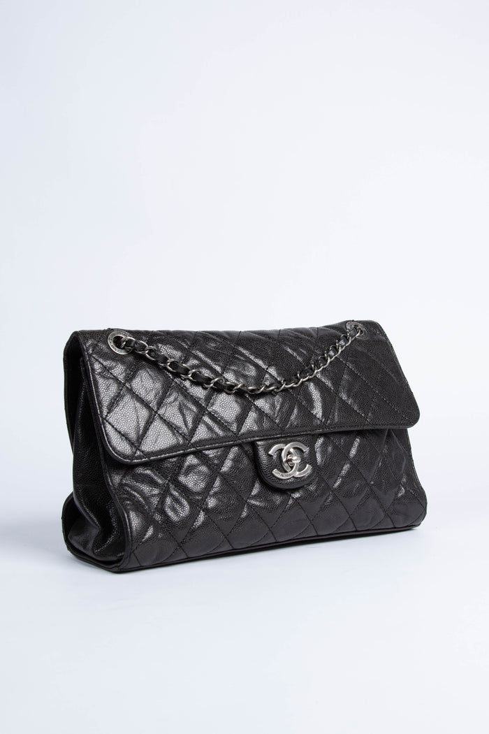 2013 Chanel Black Caviar Single Flap Shoulder Bag SHW