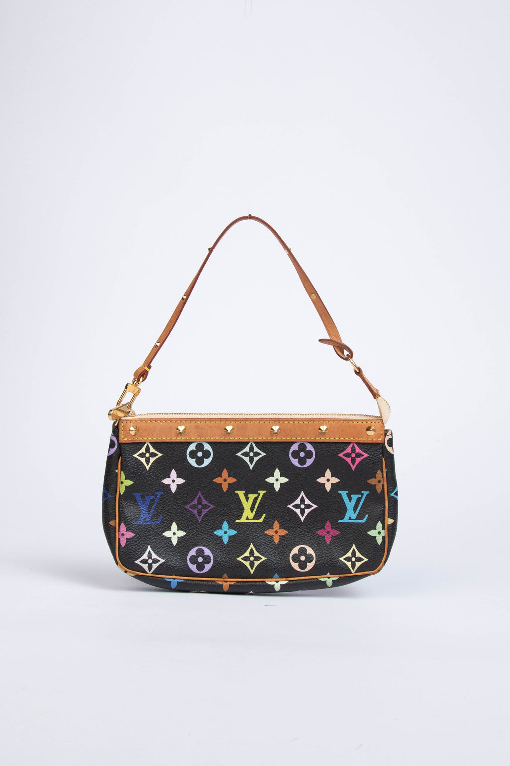 Vintage Louis Vuitton x Takashi Murakami Black Multicolour Pochette Accessoires