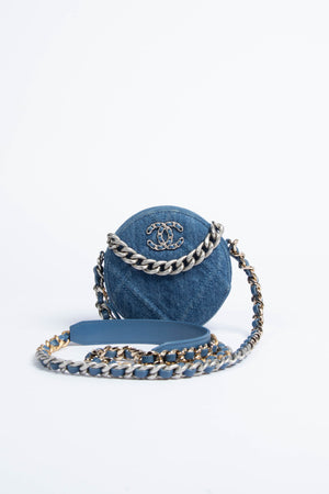 RARE Chanel 2021 Denim Round 19 Cross Body Bag