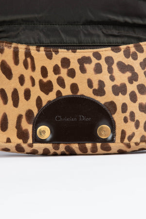 2000s Christian Dior Leopard Pony Hair Shoulder Bag