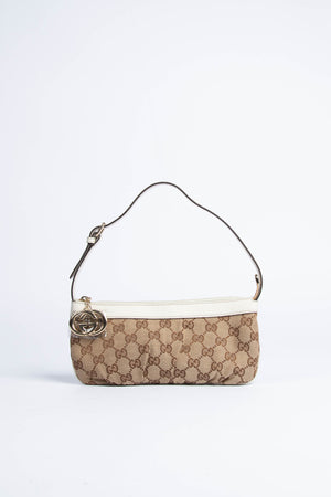 90s Gucci GG Monogram Pochette Shoulder Bag