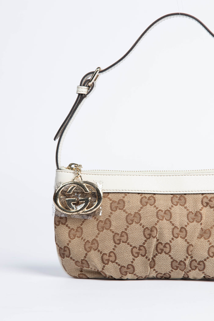 90s Gucci GG Monogram Pochette Shoulder Bag