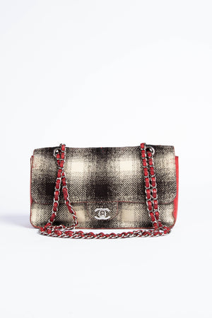 2000s Chanel Tweed Print Single Flap