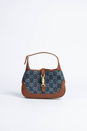 RARE Gucci Mini Denim GG Monogram Jackie Bag