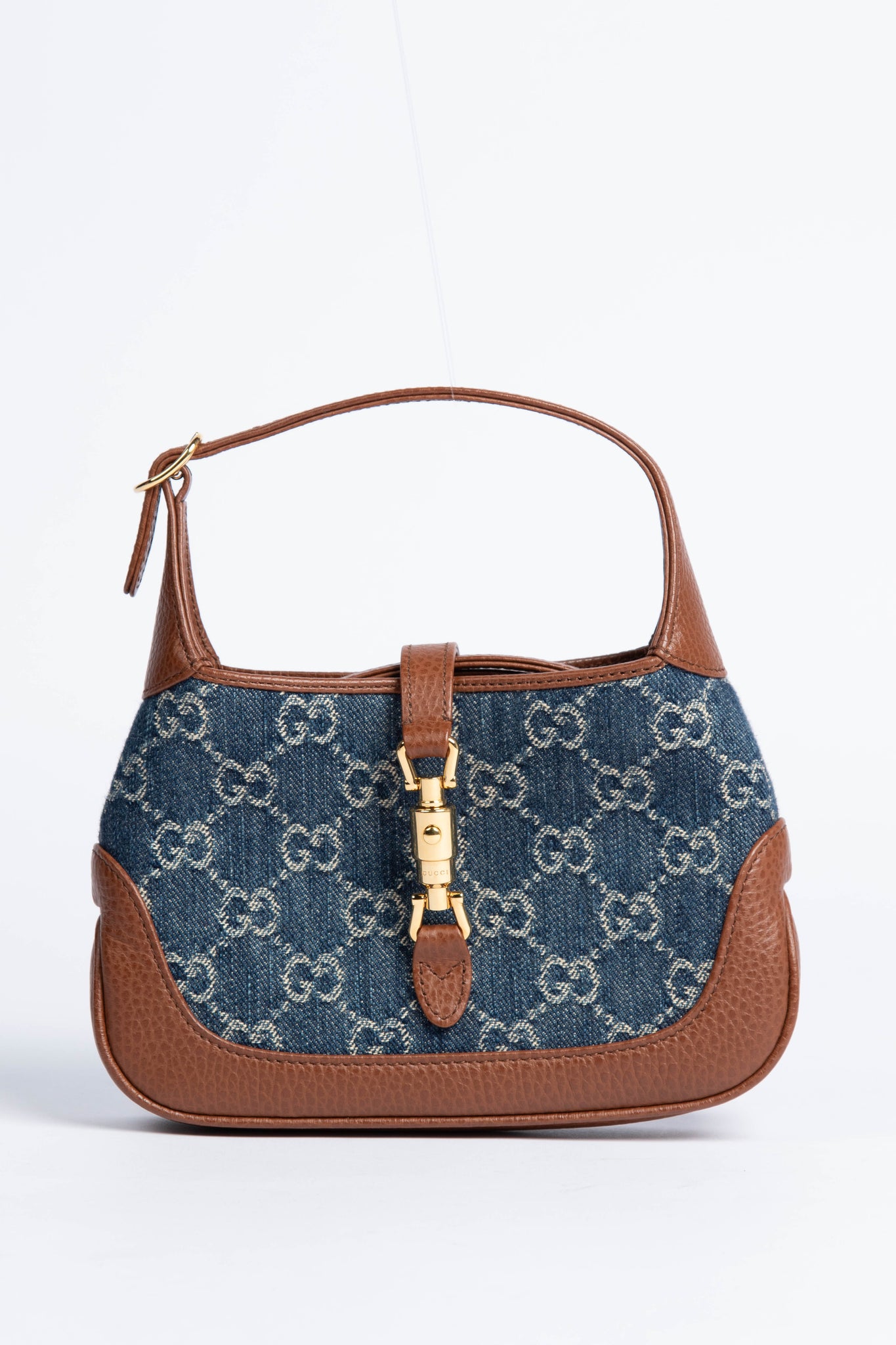 RARE Gucci Mini Denim GG Monogram Jackie Bag