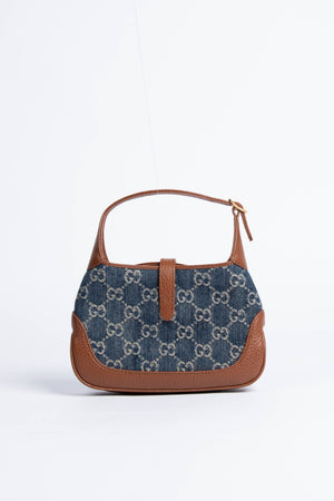 RARE Gucci Mini Denim GG Monogram Jackie Bag