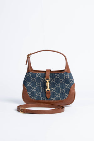 RARE Gucci Mini Denim GG Monogram Jackie Bag