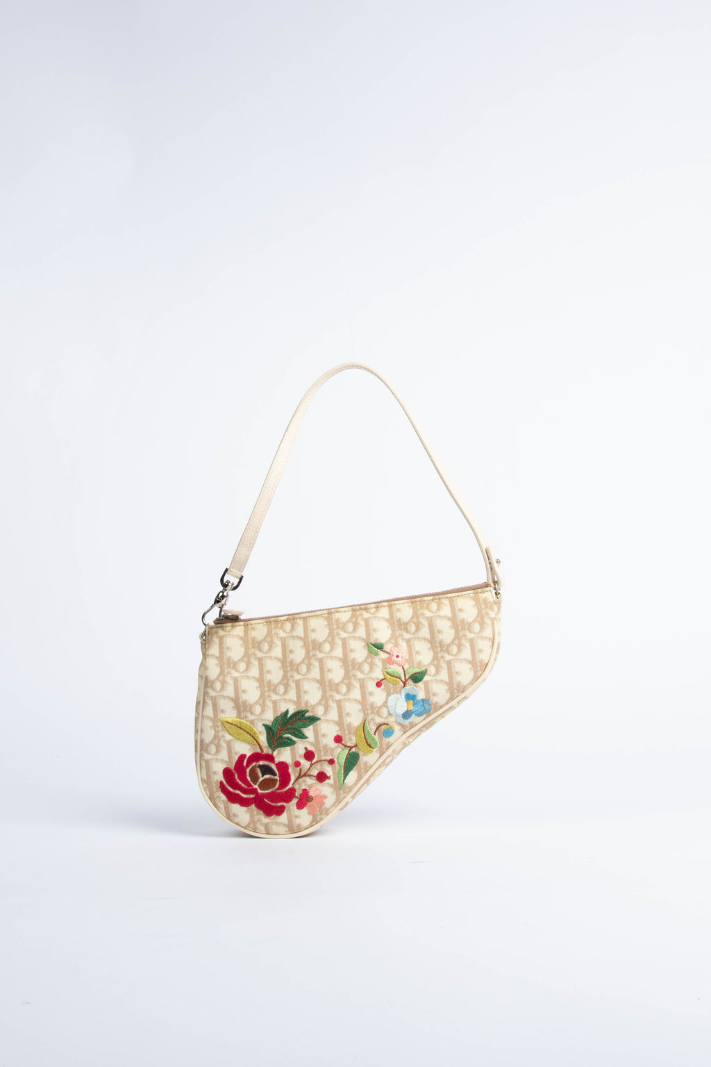 2000s Christian Dior Floral Trotter Saddle Bag