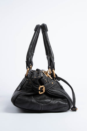 2000s Chloe Black Leather Paddington Shoulder Bag