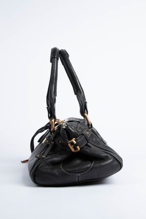 2000s Chloe Black Leather Paddington Shoulder Bag