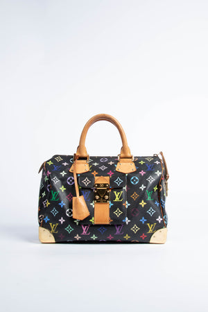 2000s Louis Vuitton x Takashi Murakami Multicolour Monogram Speedy 30 Bag