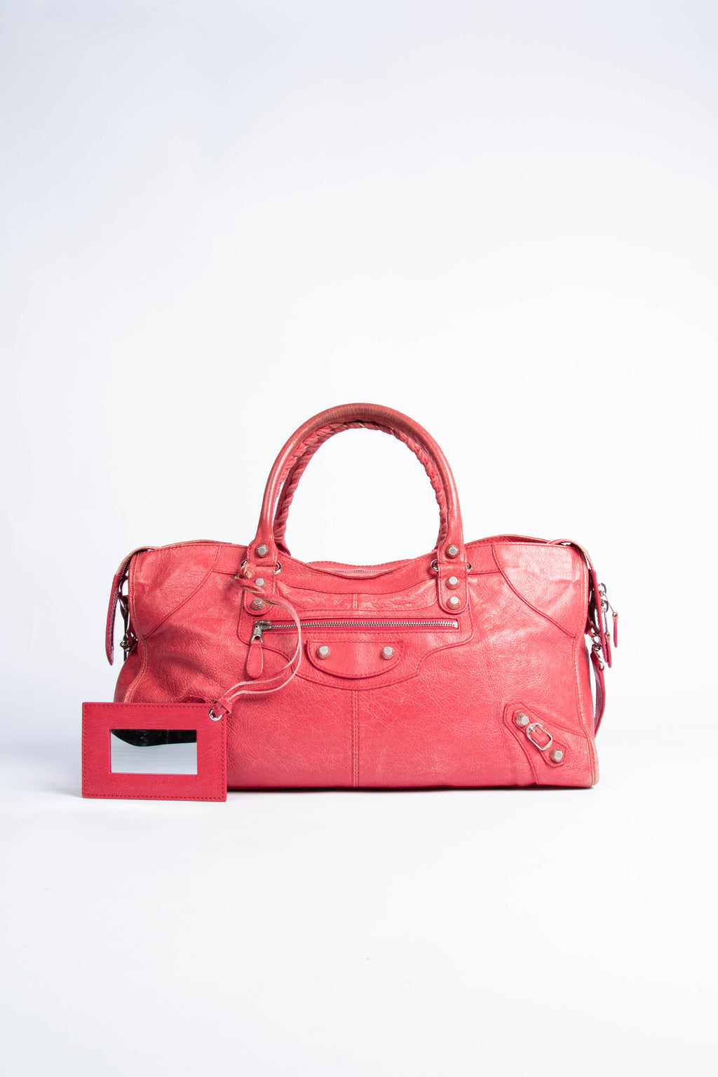 2000s Balenciaga Red Leather Part-Time City Bag SHW