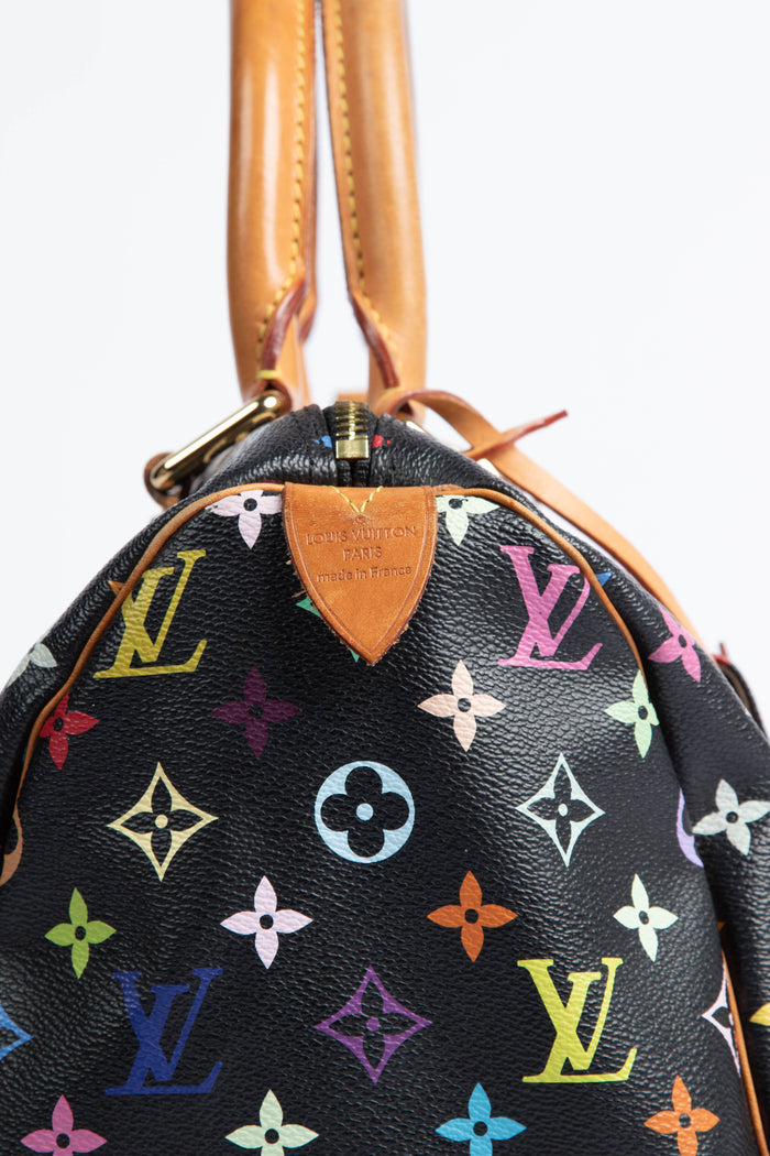 2000s Louis Vuitton x Takashi Murakami Multicolour Monogram Speedy 30 Bag