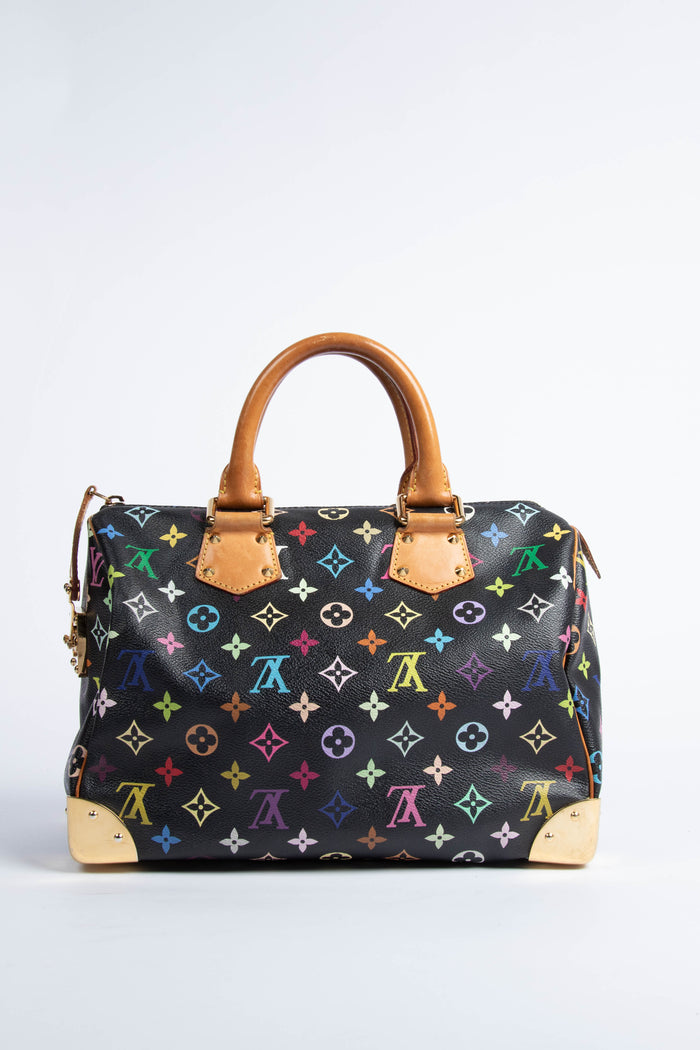 2000s Louis Vuitton x Takashi Murakami Multicolour Monogram Speedy 30 Bag