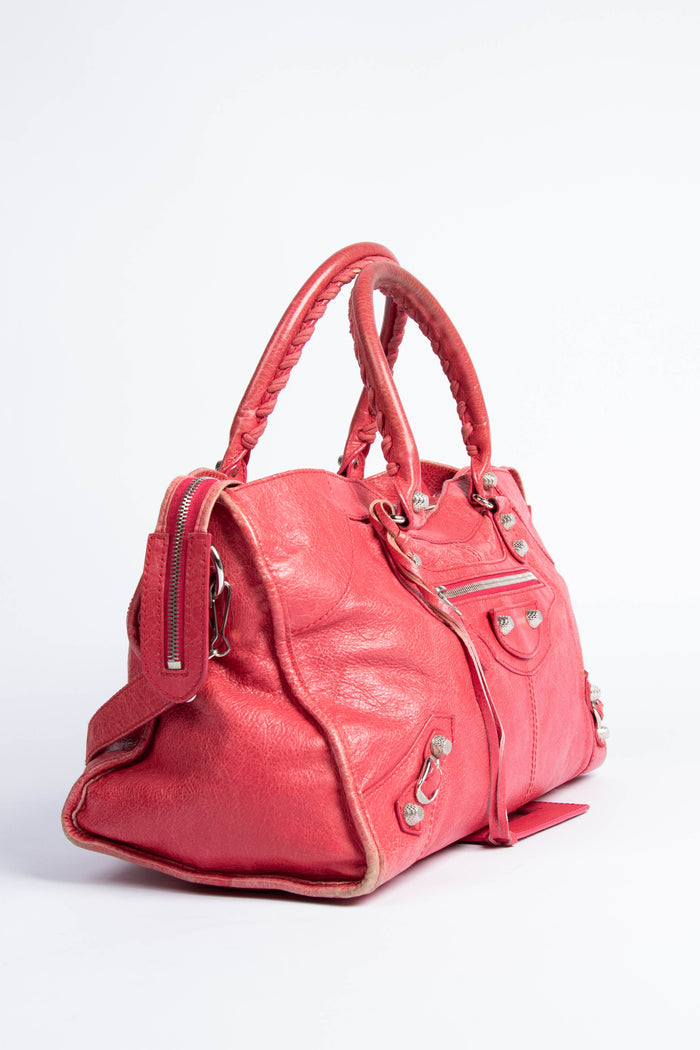 2000s Balenciaga Red Leather Part-Time City Bag SHW