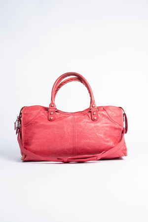 2000s Balenciaga Red Leather Part-Time City Bag SHW