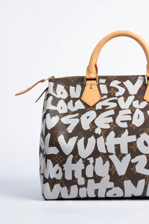 SUPER RARE Louis Vuitton x Stephen Sprouse Grey Graffiti Speedy 30cm