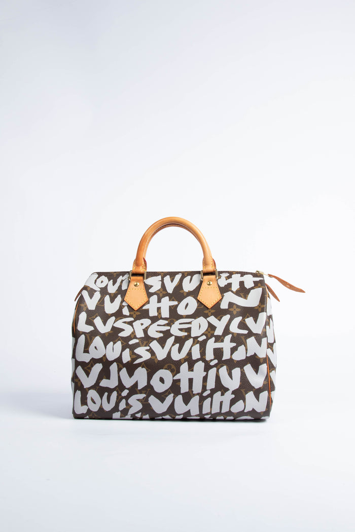 SUPER RARE Louis Vuitton x Stephen Sprouse Grey Graffiti Speedy 30cm