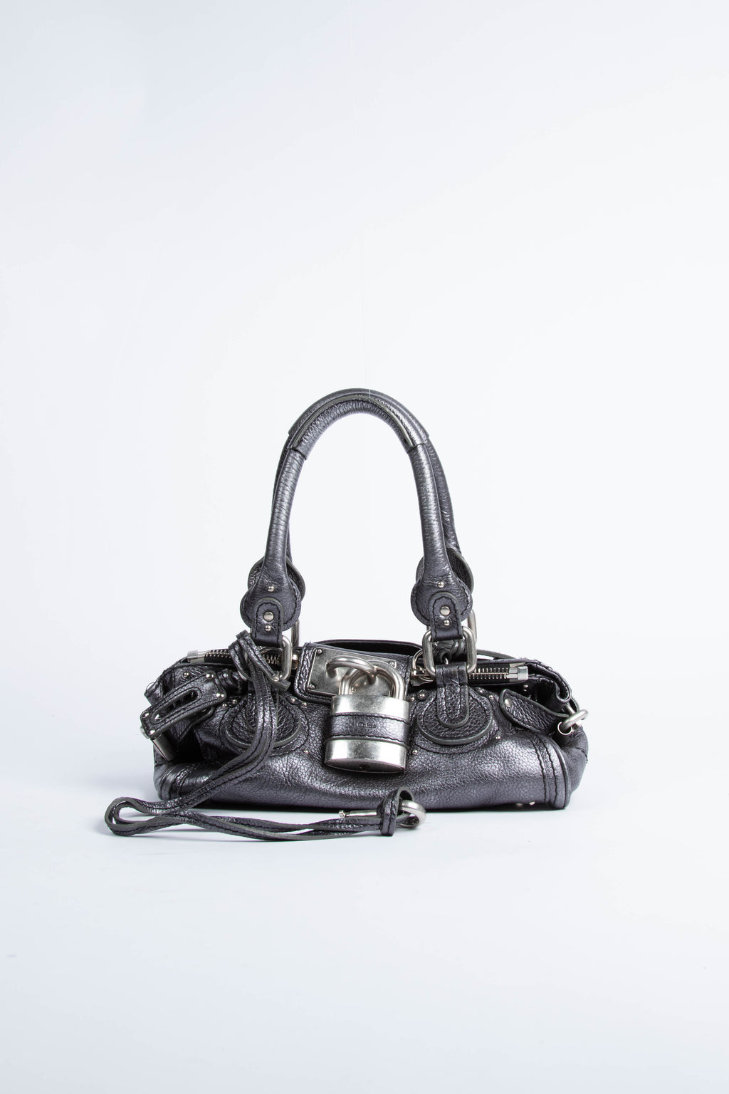 2000s Chloe Metallic Leather Small Paddington Shoulder Bag