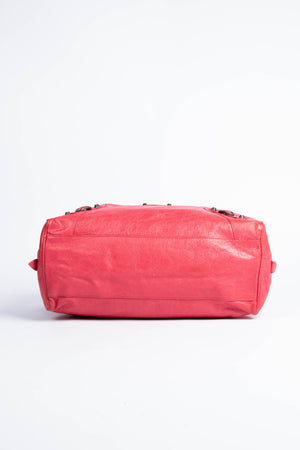 2000s Balenciaga Hot Pink Leather Polly Boston Bag