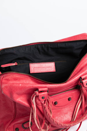 2000s Balenciaga Hot Pink Leather Polly Boston Bag