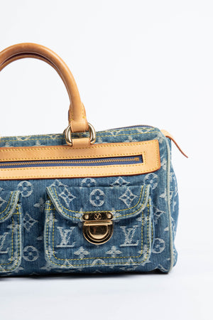 Vintage Louis Vuitton Blue Denim Neo Speedy Bag