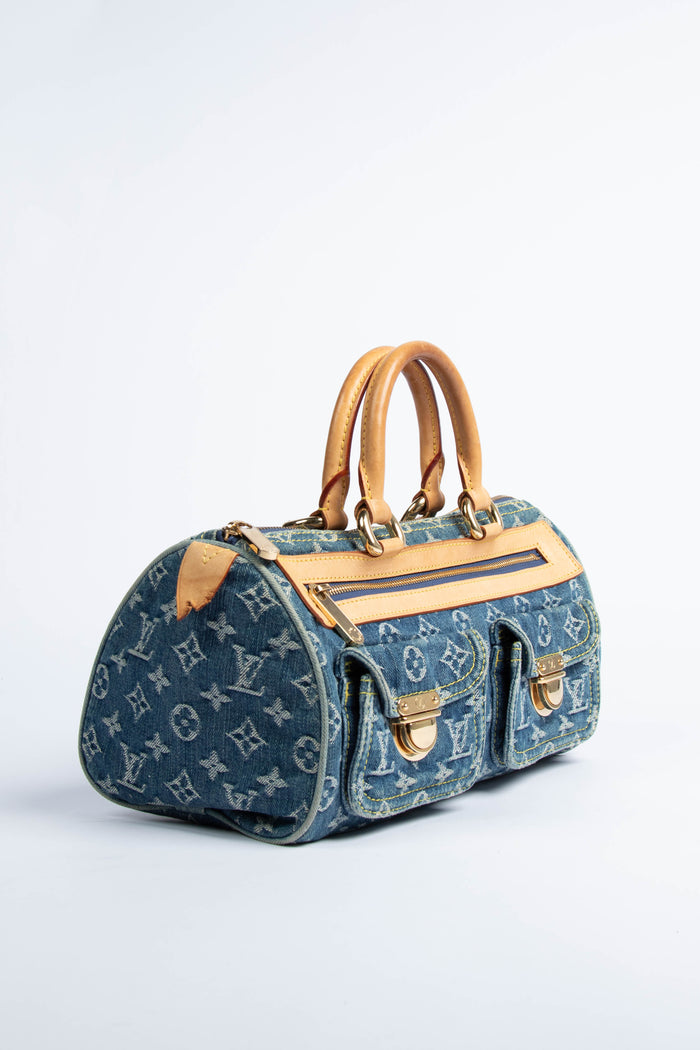 Vintage Louis Vuitton Blue Denim Neo Speedy Bag