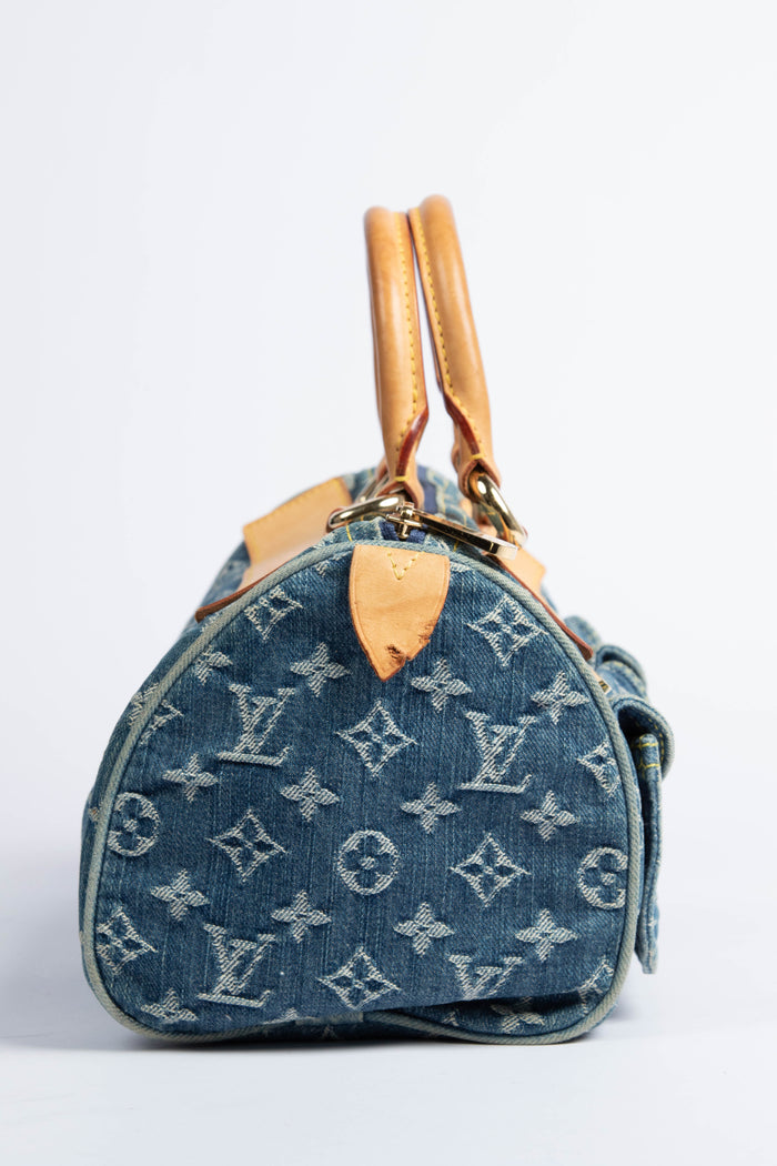 Vintage Louis Vuitton Blue Denim Neo Speedy Bag