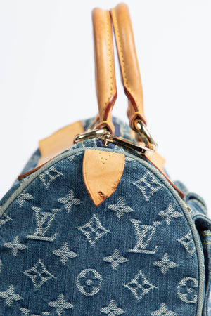 Vintage Louis Vuitton Blue Denim Neo Speedy Bag