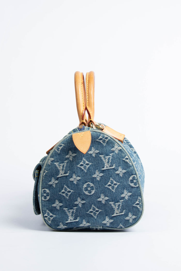 Vintage Louis Vuitton Blue Denim Neo Speedy Bag