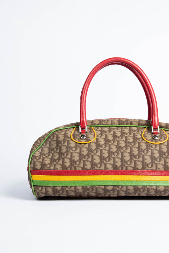 2000s Christian Dior Rasta Monogram Top Handle Bag