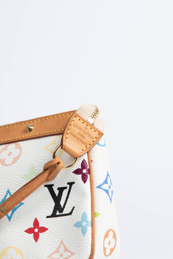 2000s Louis Vuitton x Takashi Murakami White Multicolour Pochette Accessoires