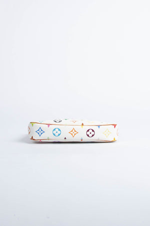 2000s Louis Vuitton x Takashi Murakami White Multicolour Pochette Accessoires