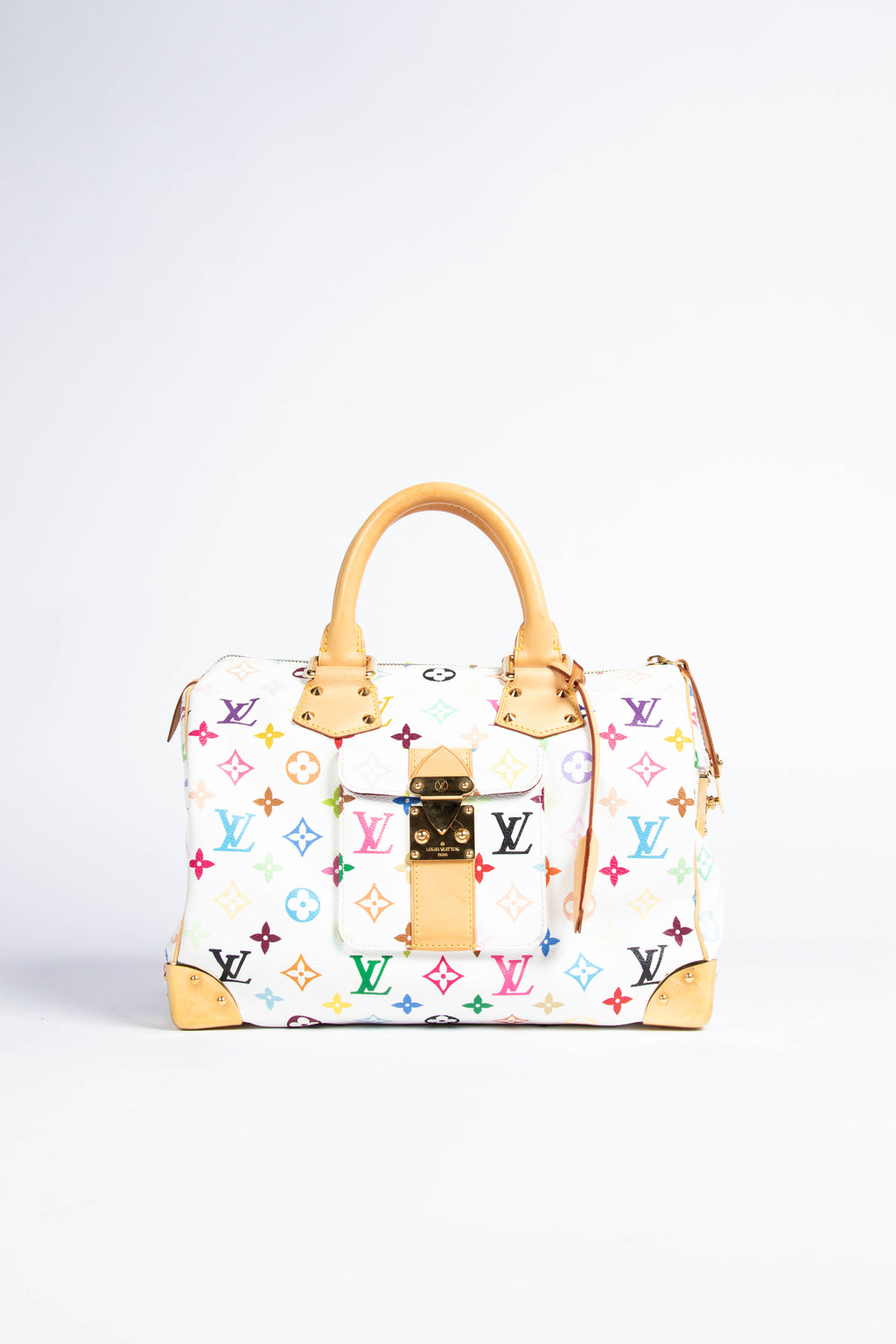 2000s Louis Vuitton x Takashi Murakami Multicolour Monogram Speedy 30 Bag