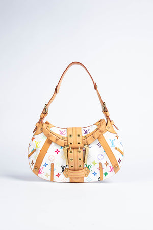 2000s Louis Vuitton x Takashi Murakami White Multicolour Leonor Shoulder Bag