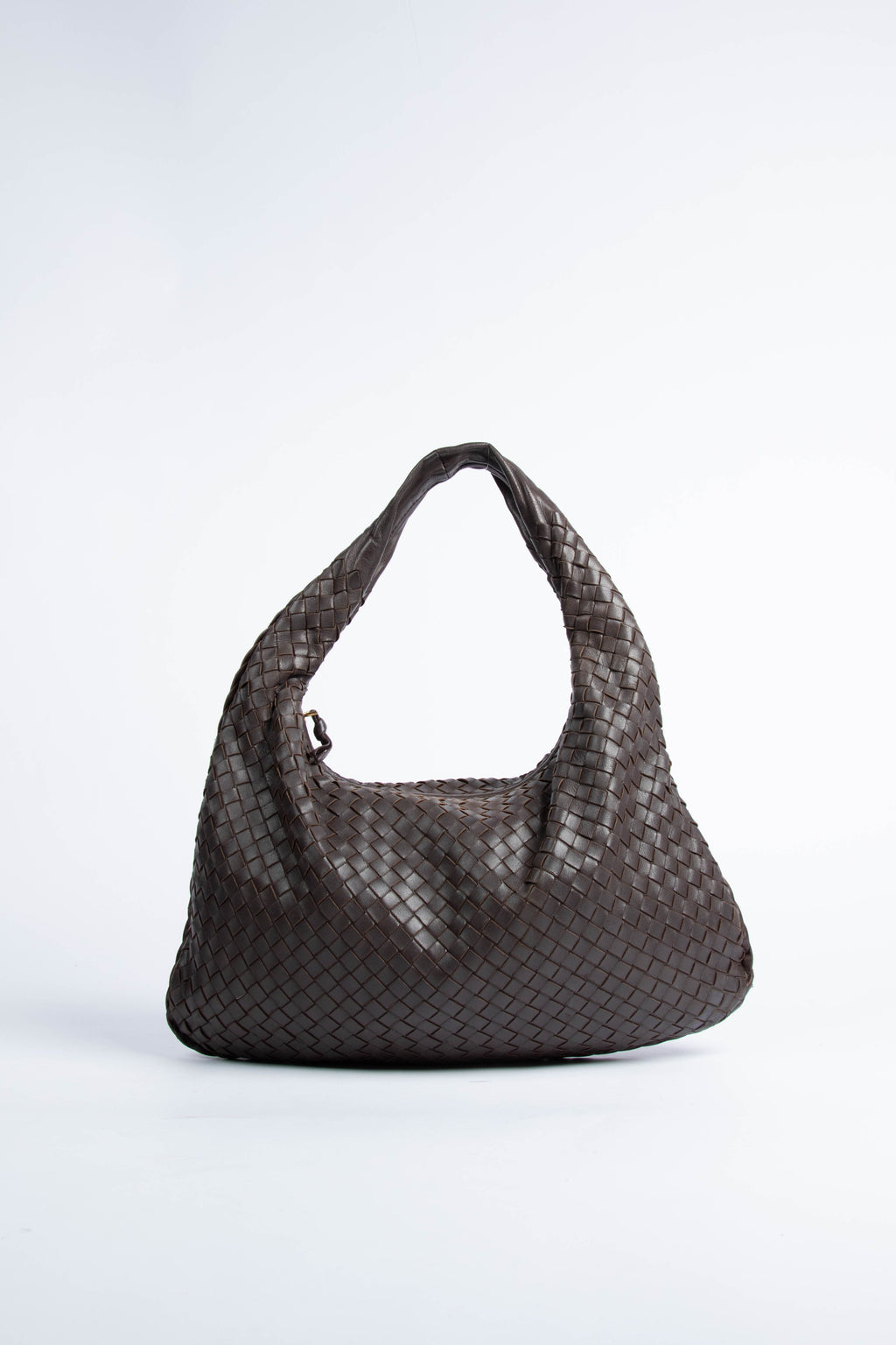 Vintage Bottega Veneta Brown Intrecciato Shoulder Bag