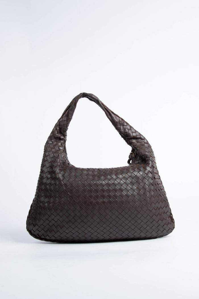 Vintage Bottega Veneta Brown Intrecciato Shoulder Bag